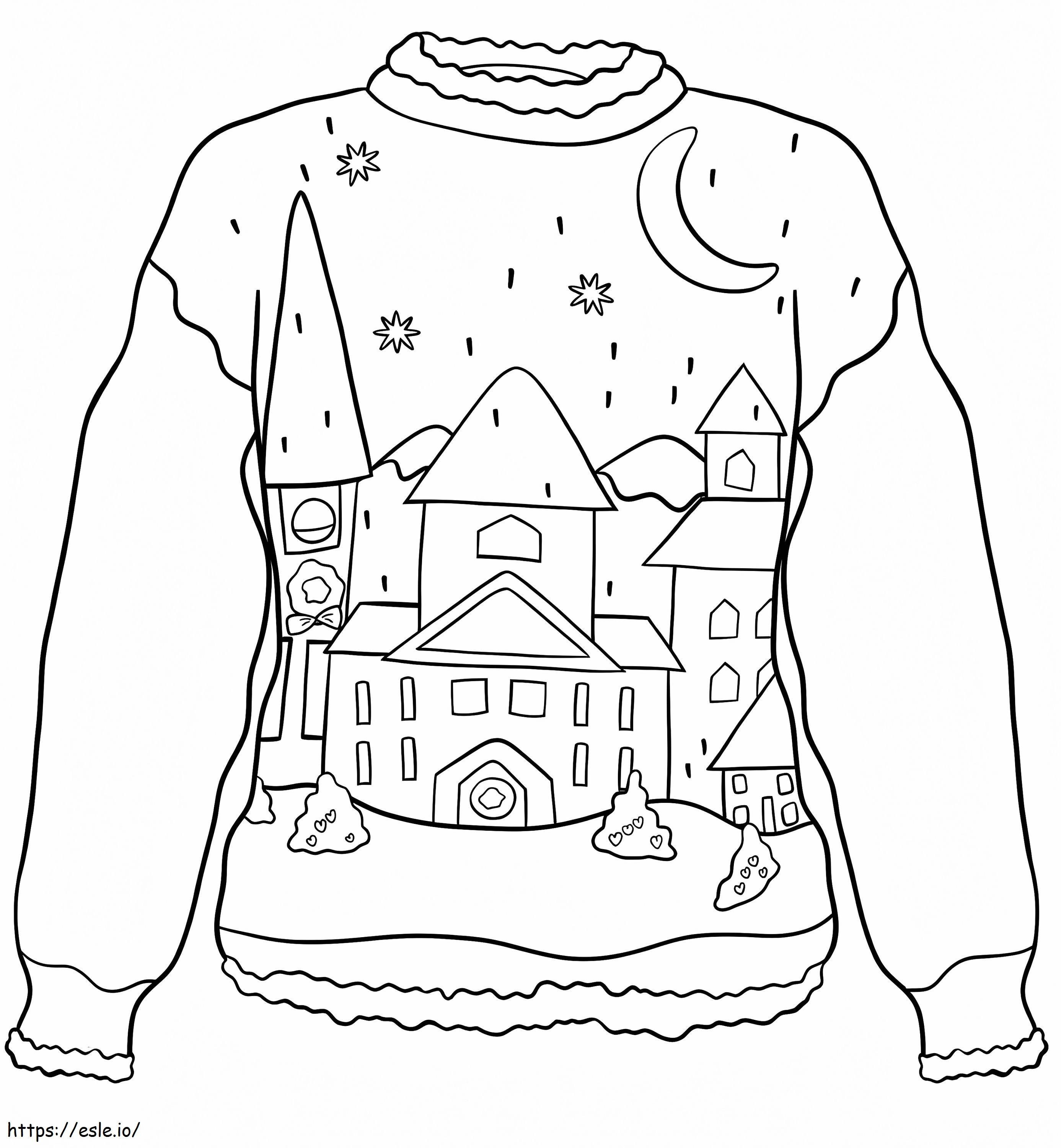 Printable christmas sweater coloring page