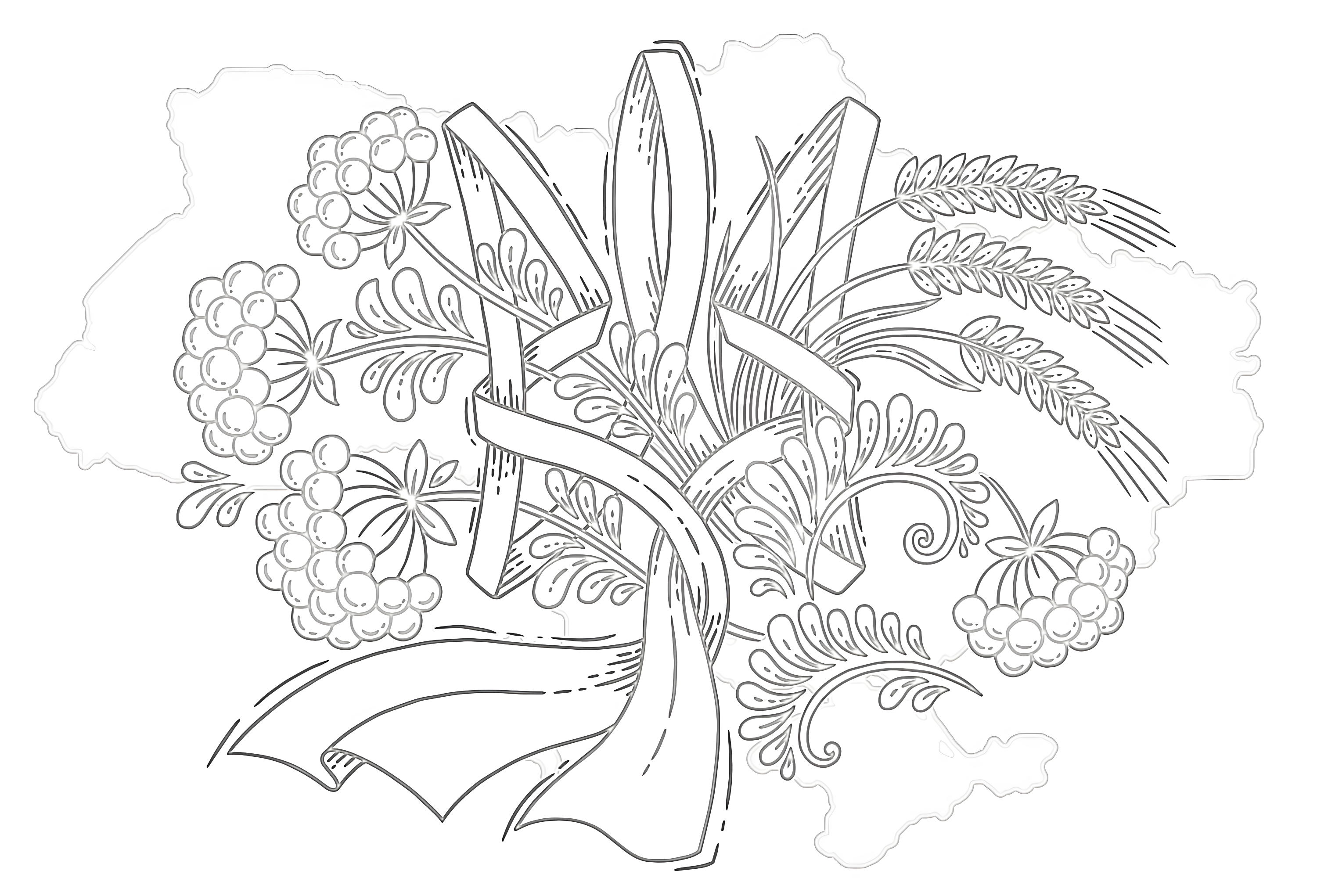 State symbol of ukraine trident coloring page