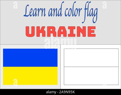 European ukraine national flag coloring book pages for education and learning original colors proportion vector illustration countries set stock vector image art