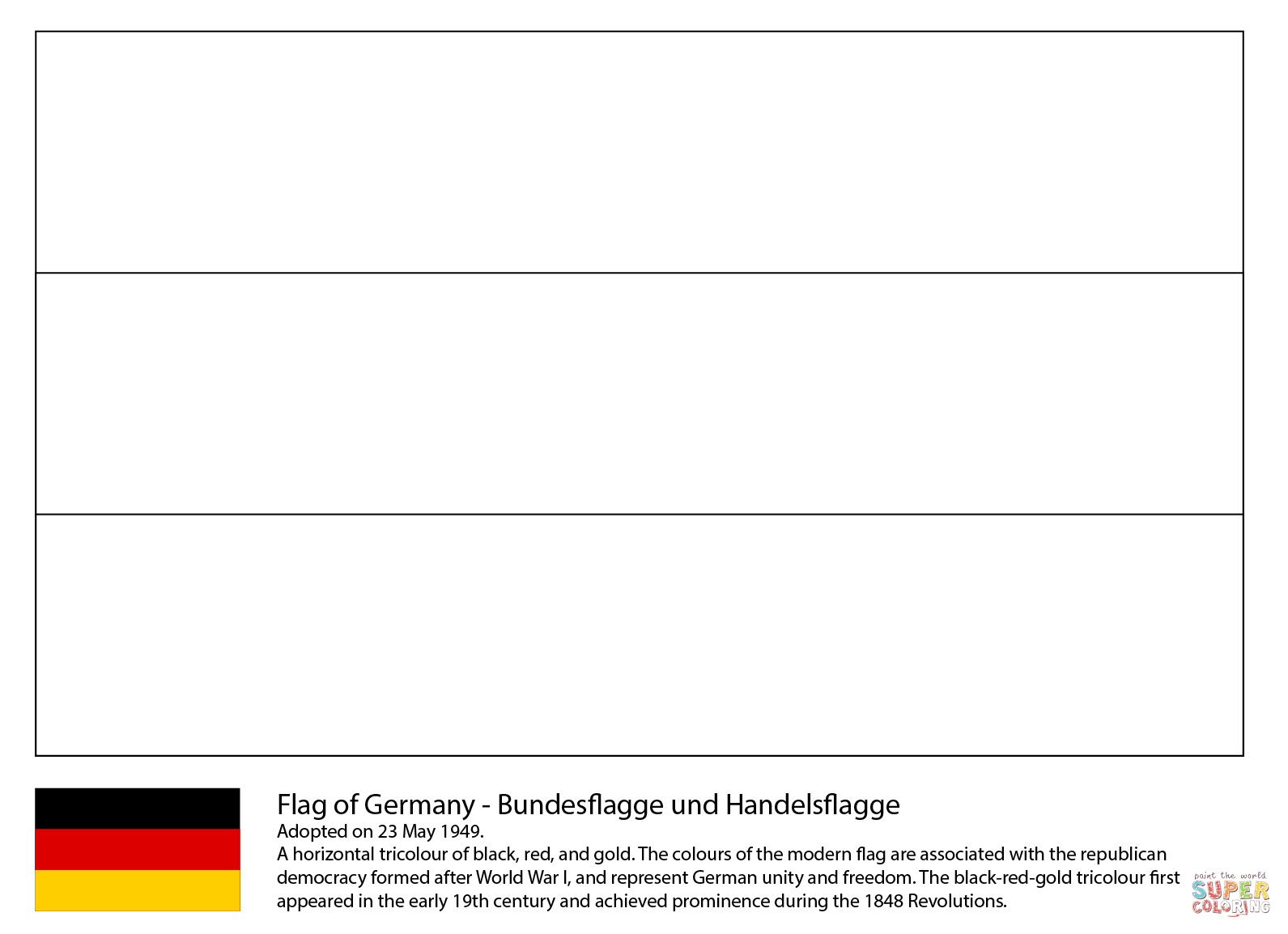 Flag of germany coloring page free printable coloring pages