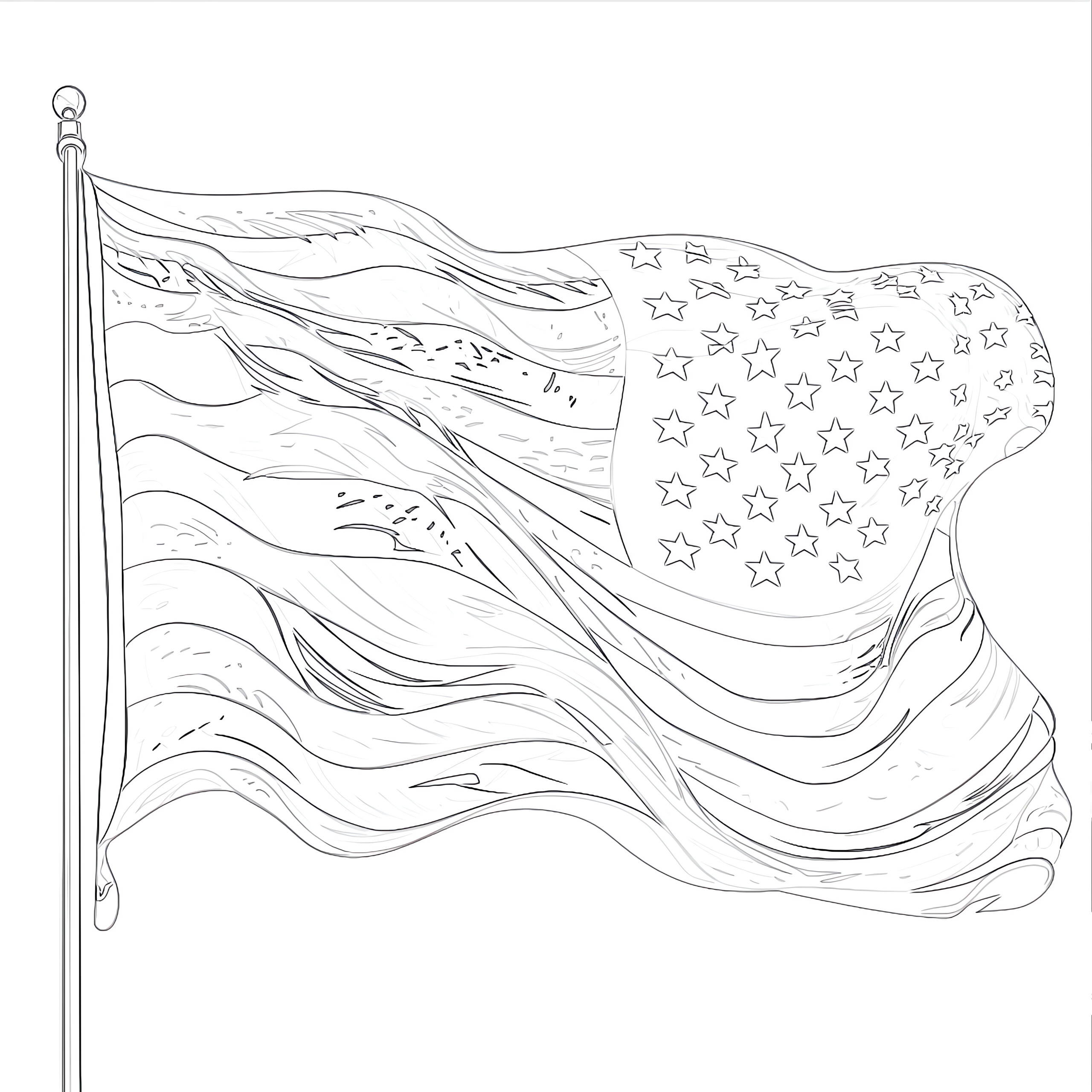 American flag coloring page