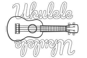 Free ukulele coloring page by bernadette teaches music tpt