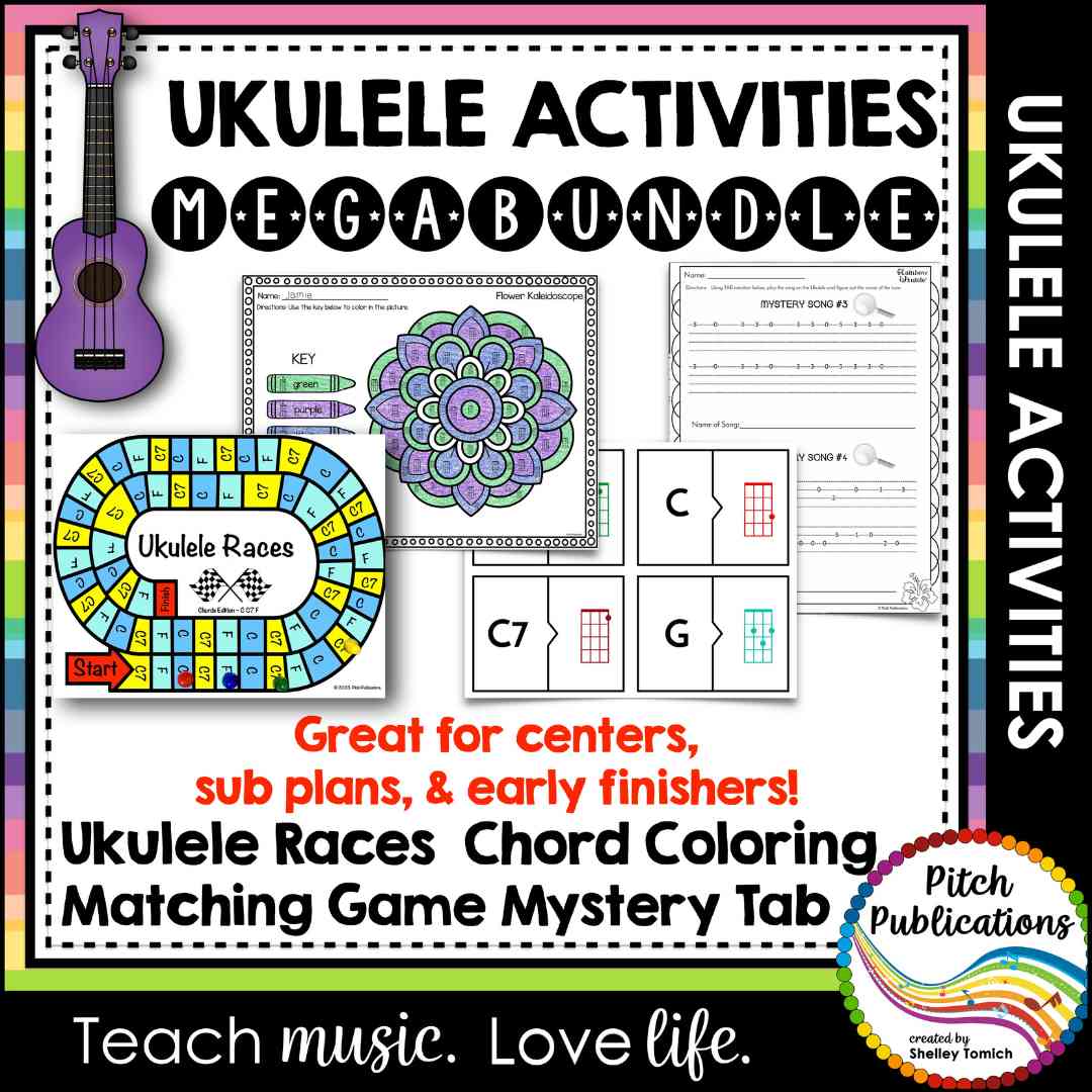 Ukulele activities megabundle for centers subplans early finishers