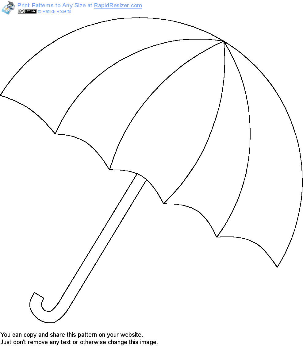 Printable umbrella template for preschool