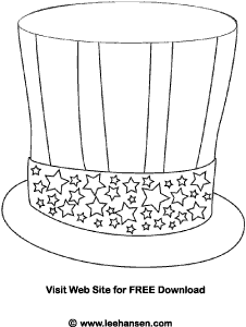 Patriotic coloring page uncle sam hat