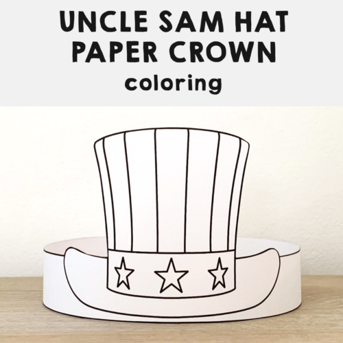 Uncle sam hat paper crown printable america coloring craft activity made by teachers