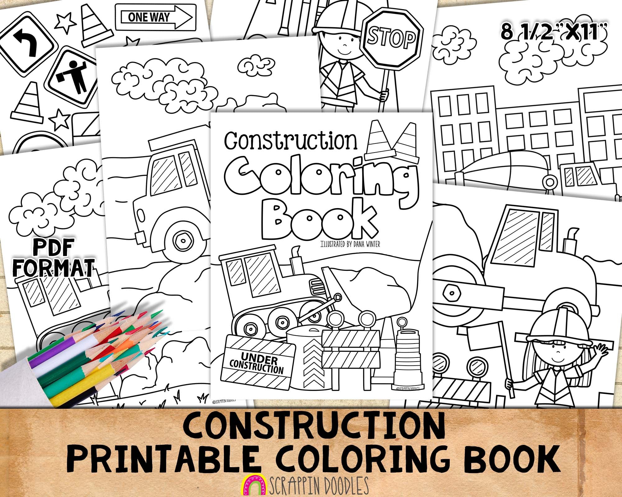 Construction coloring book