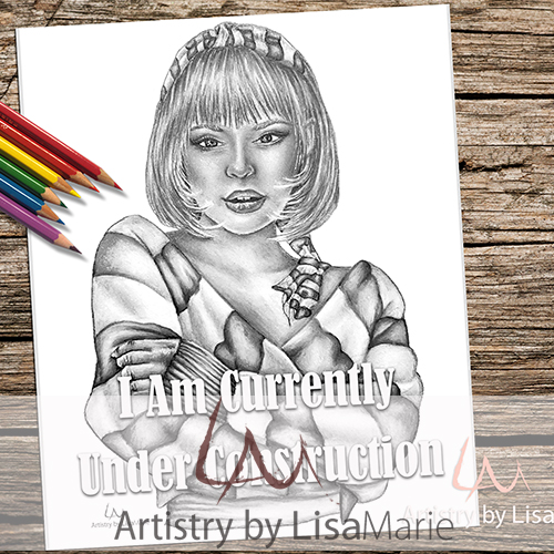 Woman in stripes currently under construction printable coloring page â artistry by lisa marie