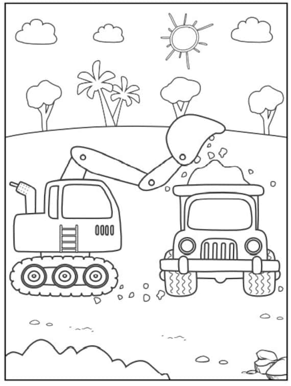 Printable construction truck pages construction coloring book construction coloring construction trucks coloring download now