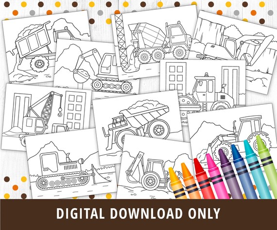 Buy construction coloring pages construction printable construction games construction activities printable kids coloring pages pdf digital online in india