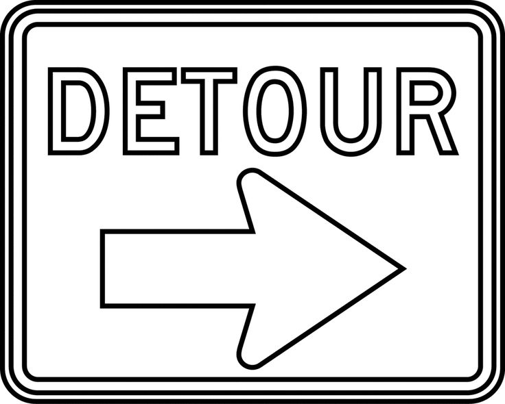 Detour outline clipart etc construction signs construction theme kindergarten construction signs printable