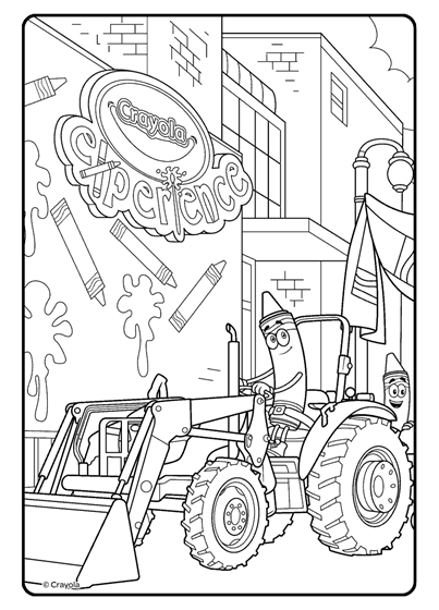 Tractor at experience coloring page