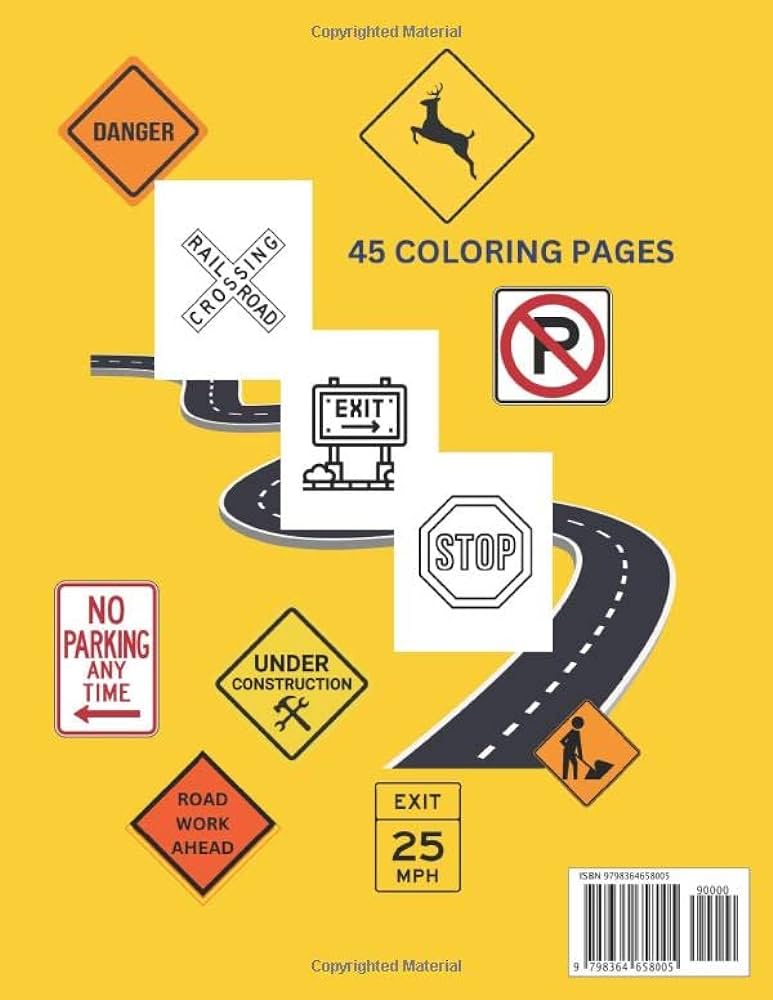 Buy road sign construction sign railroad sign colorg book kids ages