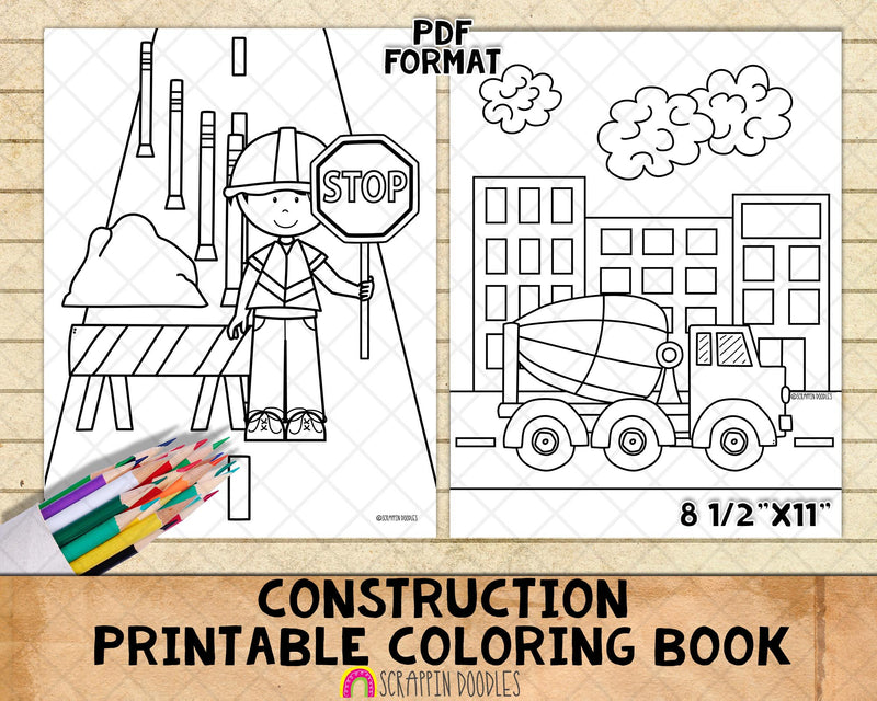 Construction coloring book