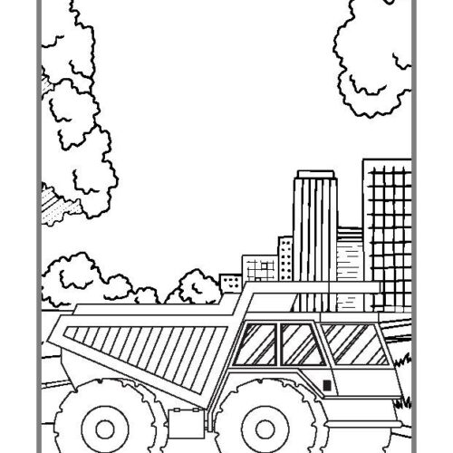 Construction coloring pages printable color pages for children boys and girls digital download