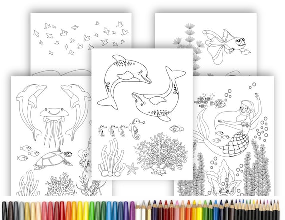 Under the sea coloring pages printable digital download cl