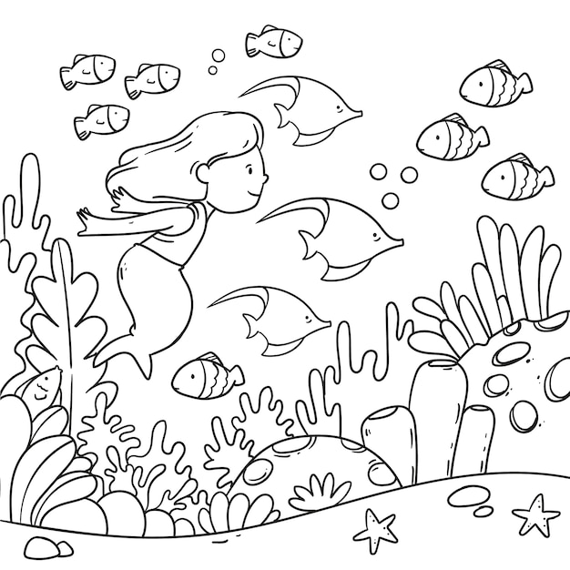 Ocean coloring page images