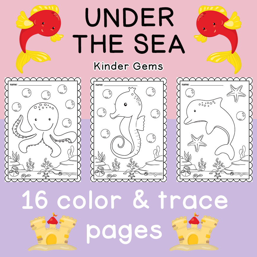 Under the sea coloring pages tracing letters kindergarten preschool made by teachers