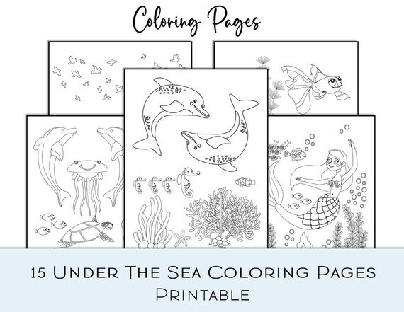 Under the sea coloring pages printable digital download cl