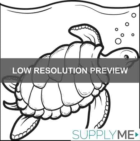 Printable swimming turtle coloring page for kids â