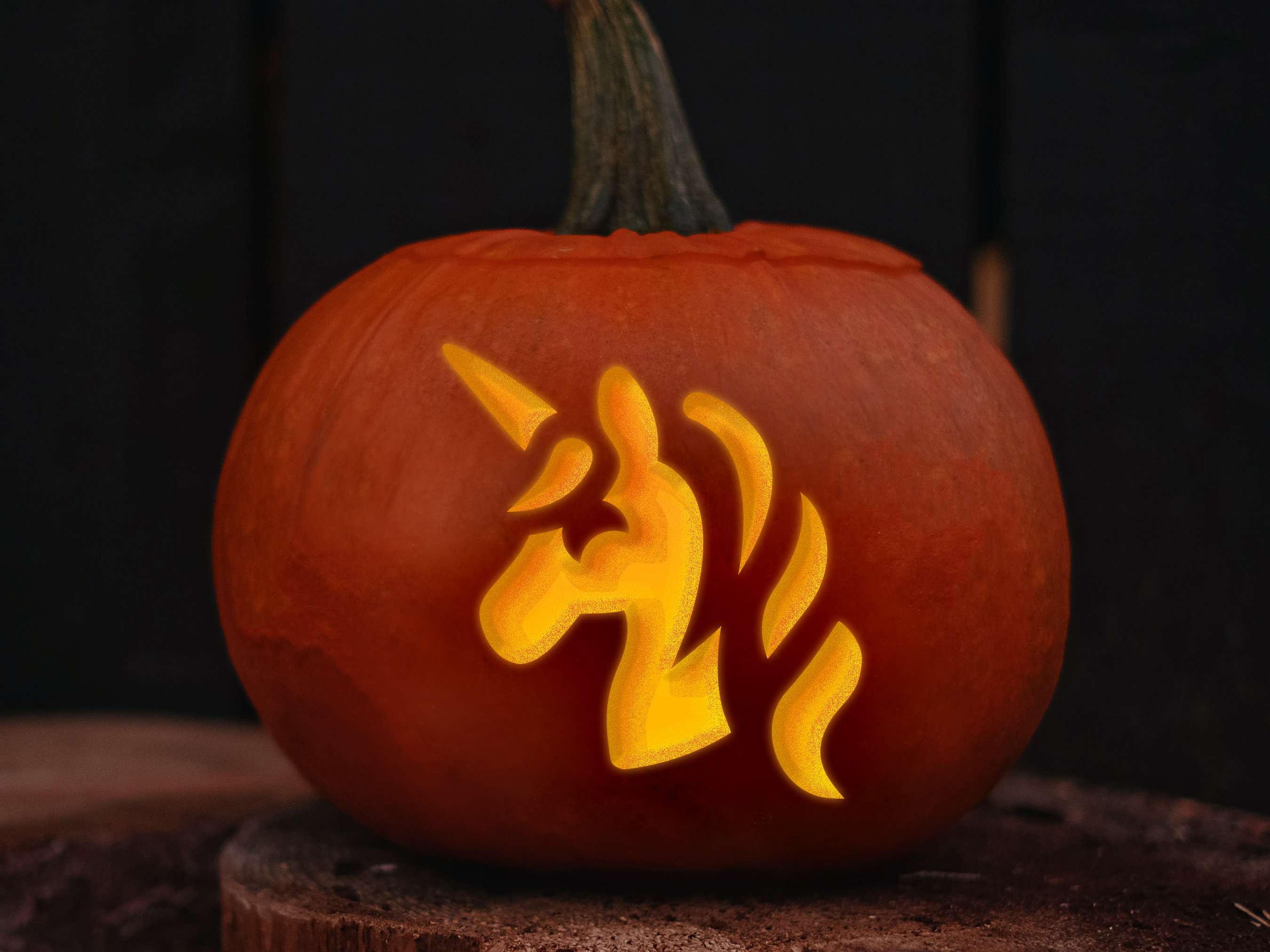 Fairytale printable pumpkin carving stencil set unicorn crown and magic wand jack