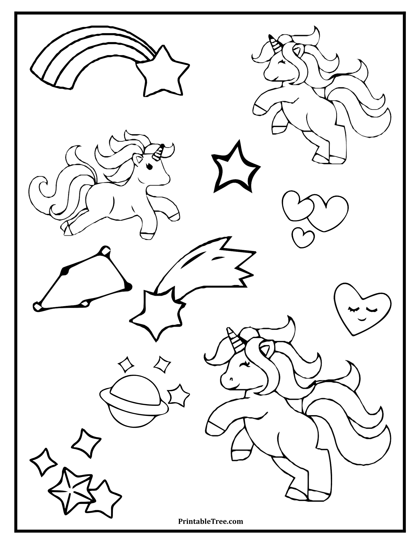 Free printable unicorn coloring pages pdf for kids and adults