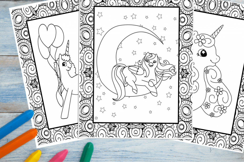 Printable unicorn colouring pages