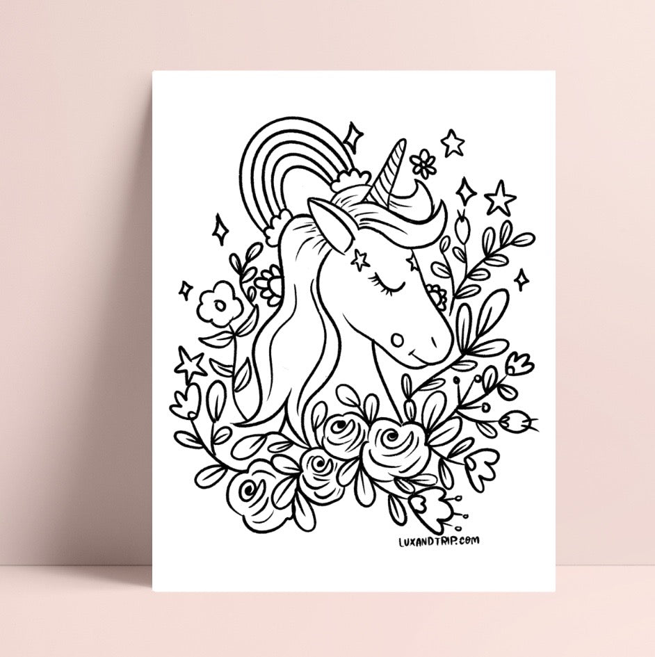 Printable unicorn coloring page â lux trip