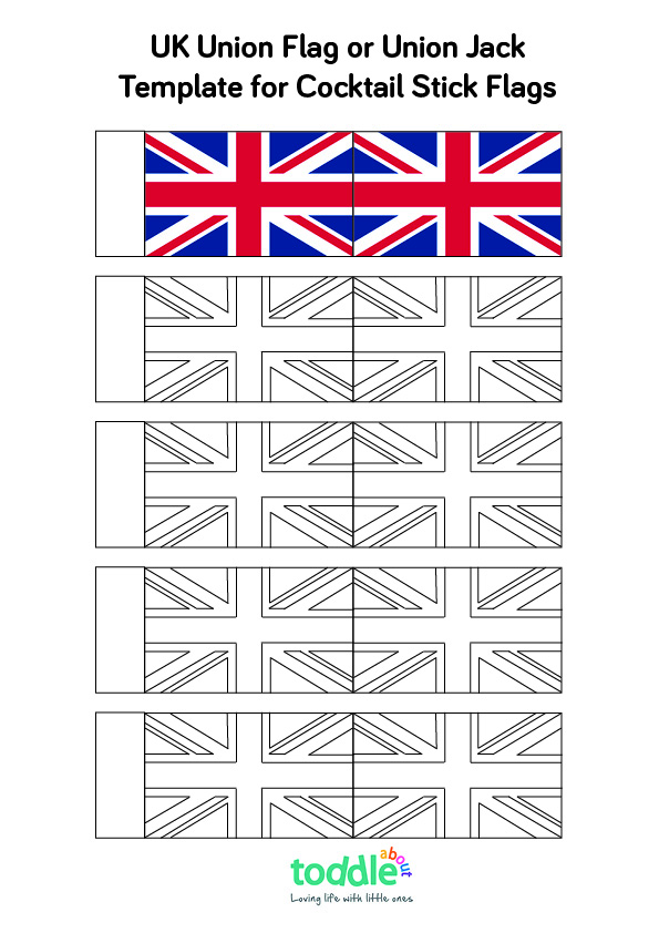 Union jack flag louring sheet for cktail sticks