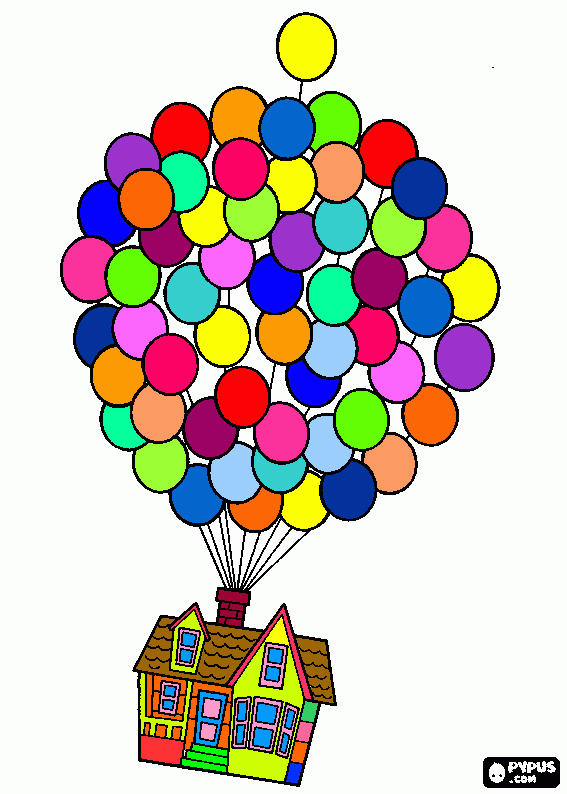 Up houseballoo coloring page printable up houseballoo