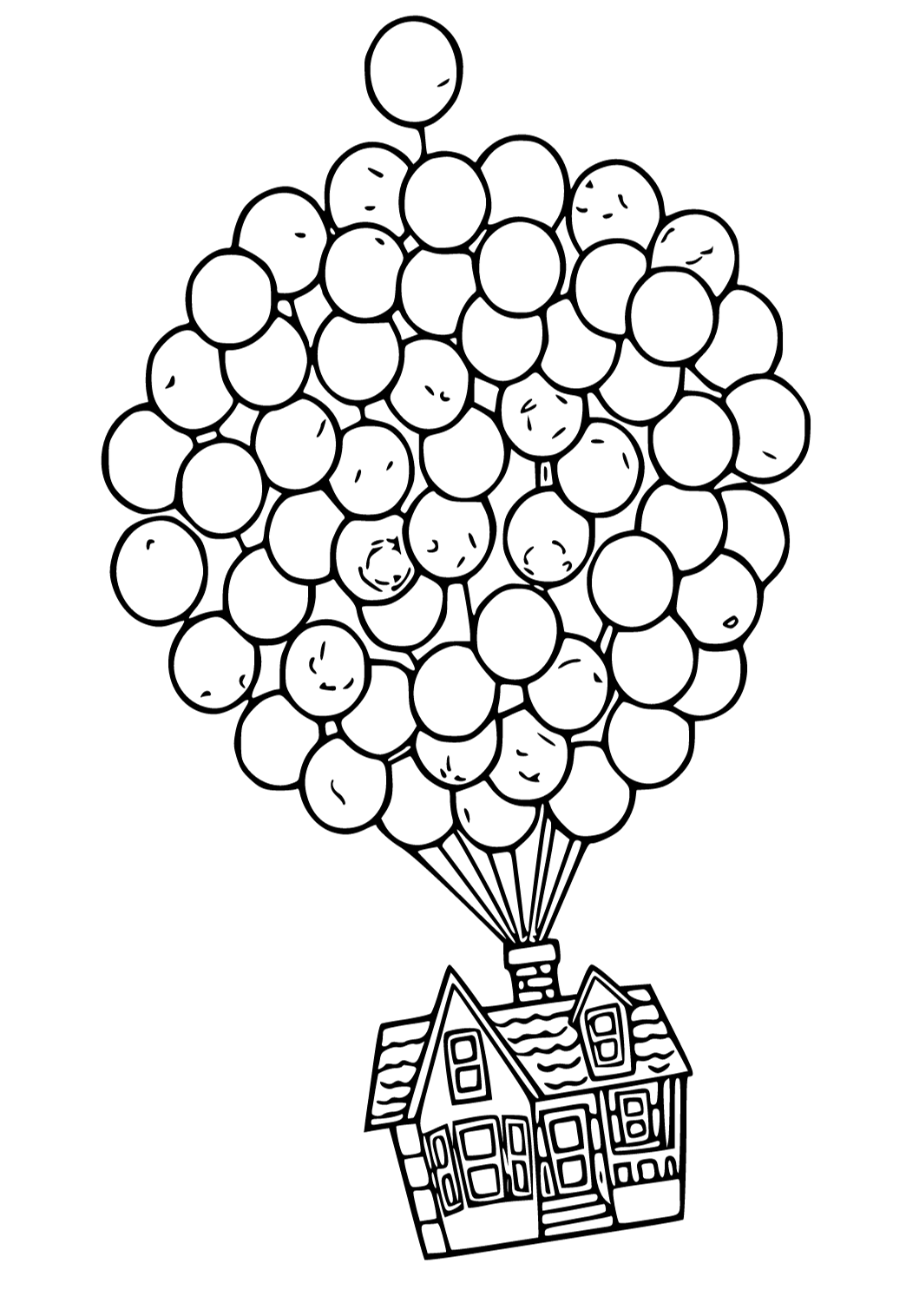 Free printable up house coloring page for adults and kids