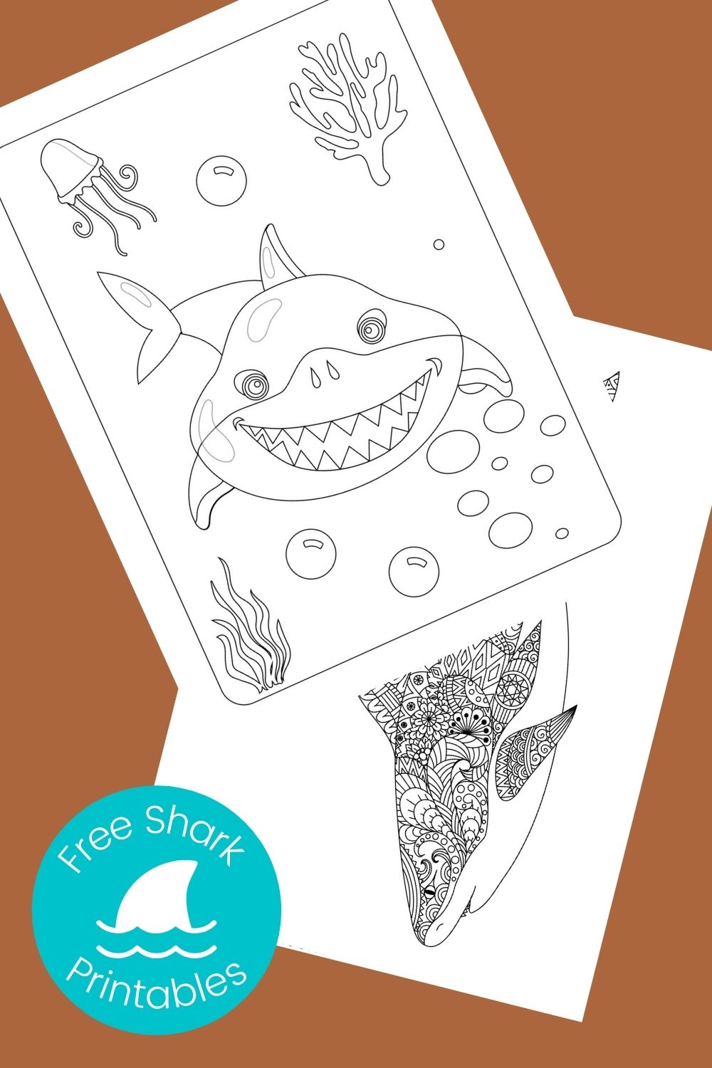Free printable shark coloring pages