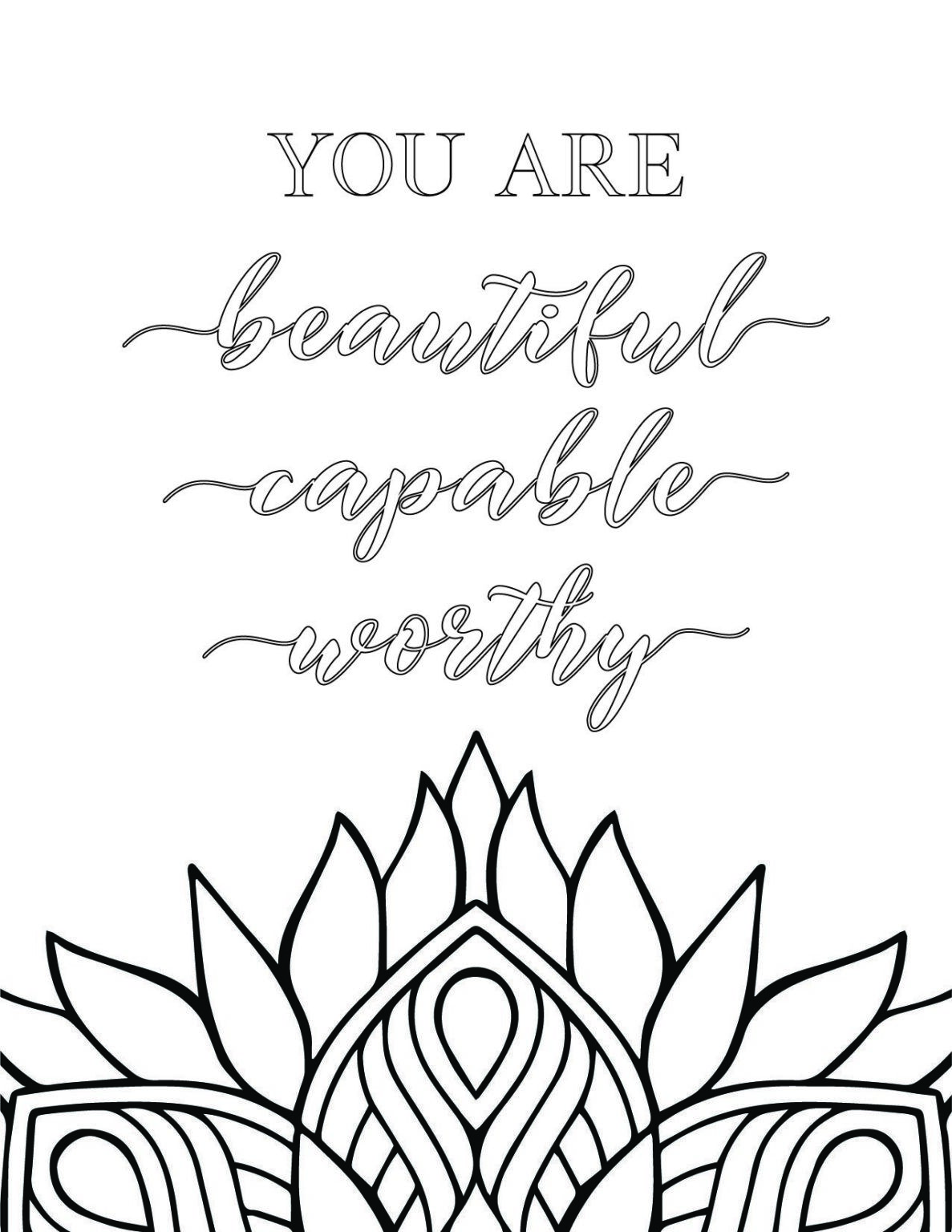 Best printable inspirational quote coloring pages