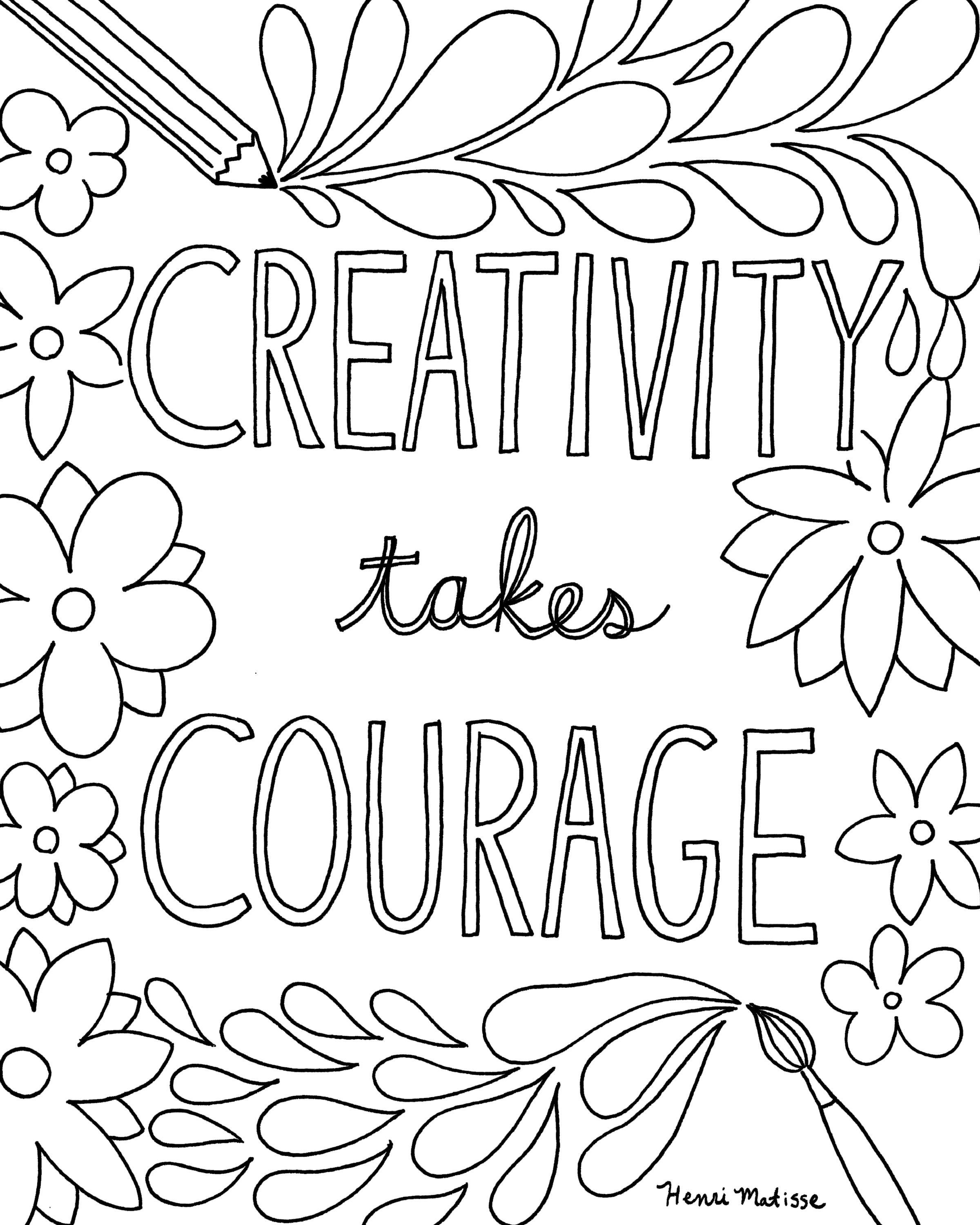 Quote coloring pages for adults and teens
