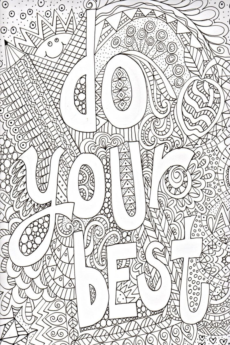 Inspirational positive quotes coloring pages free coloring pages