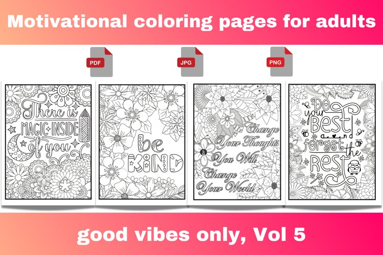 Motivational coloring pages for adults