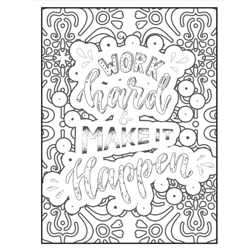 Easy coloring book for adults inspirational quotes simple large print coloring pages with positive and good vibes inspirational