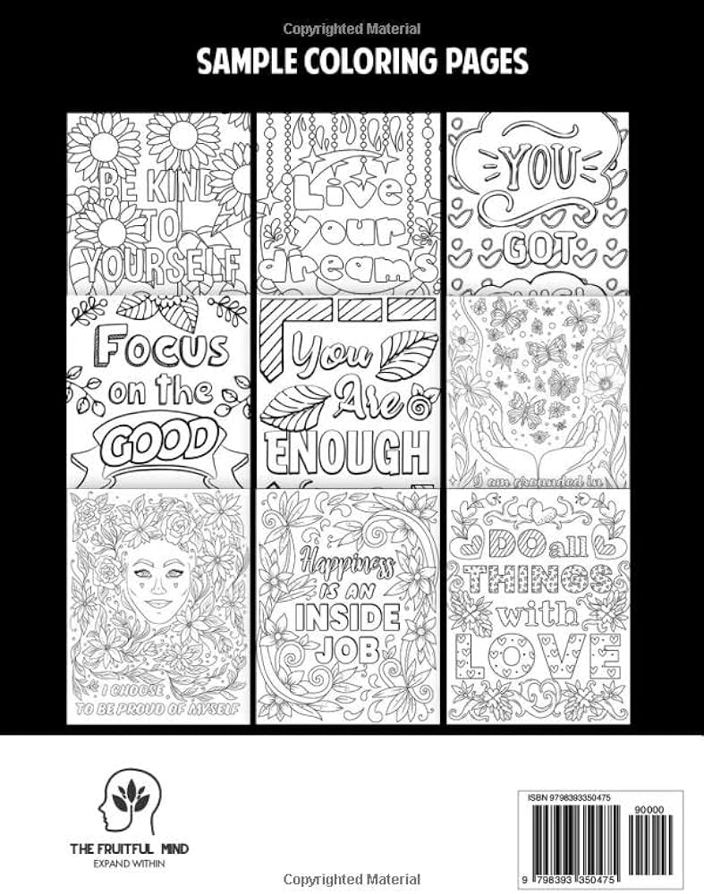 Inspirational quotes coloring book for adults motivational quotes positive affirmations and inspirational phrases for stress relief and relaxation cafe coloring book books