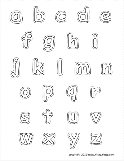 Alphabet lower case letters free printable templates coloring pages