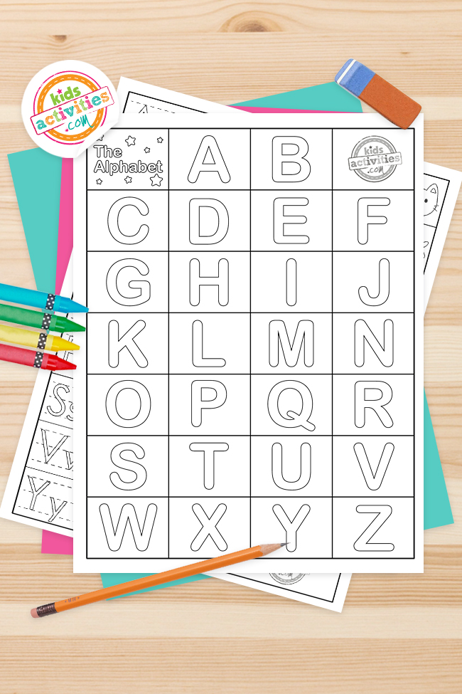 Easy alphabet printable chart coloring pages kids activities blog