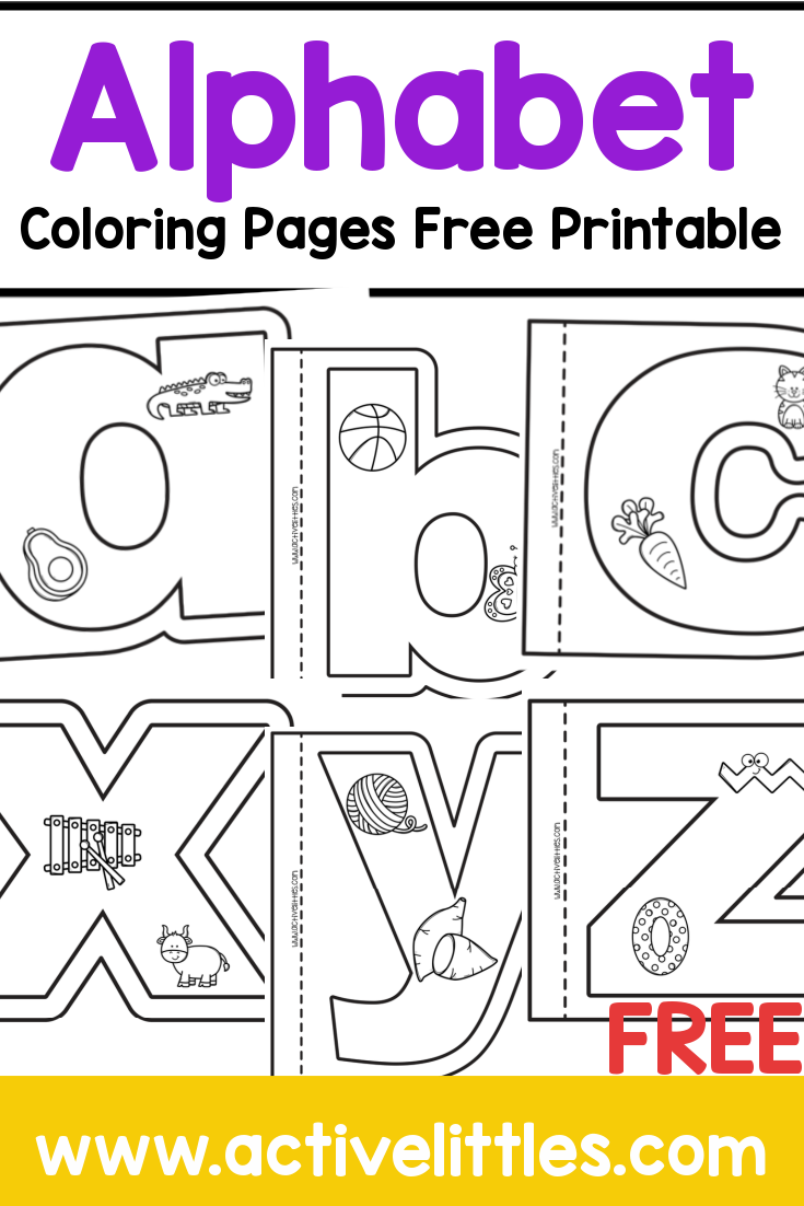 Alphabet coloring books free printable lowercase version