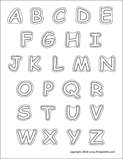 Alphabet upper case letters free printable templates coloring pages