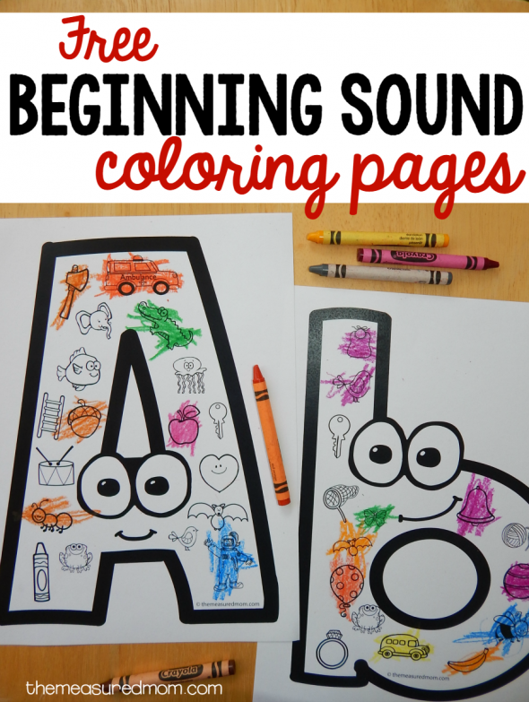 Beginning sounds coloring pages