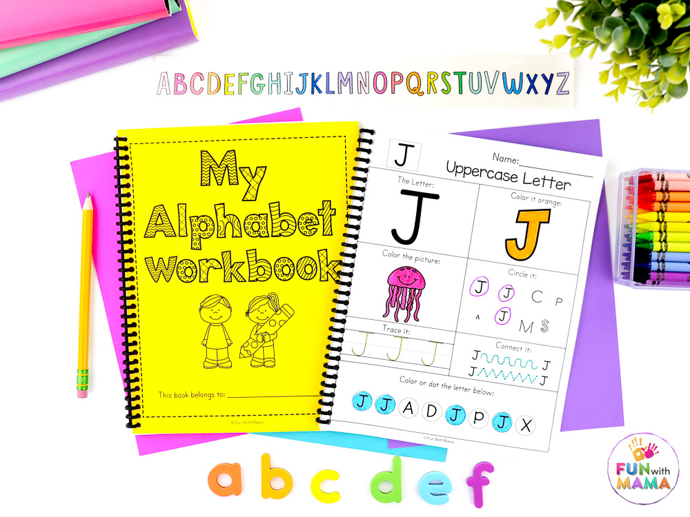 Printable alphabet worksheets to turn into a workbook