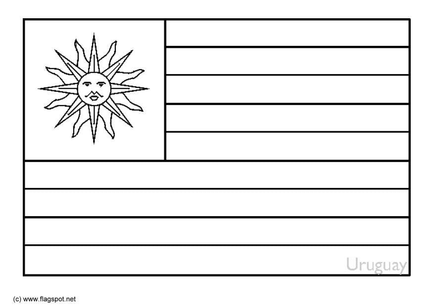 Coloring page flag uruguay