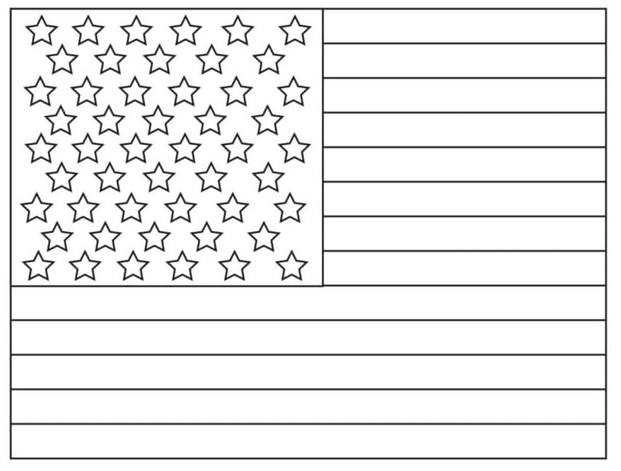 American flag coloring page