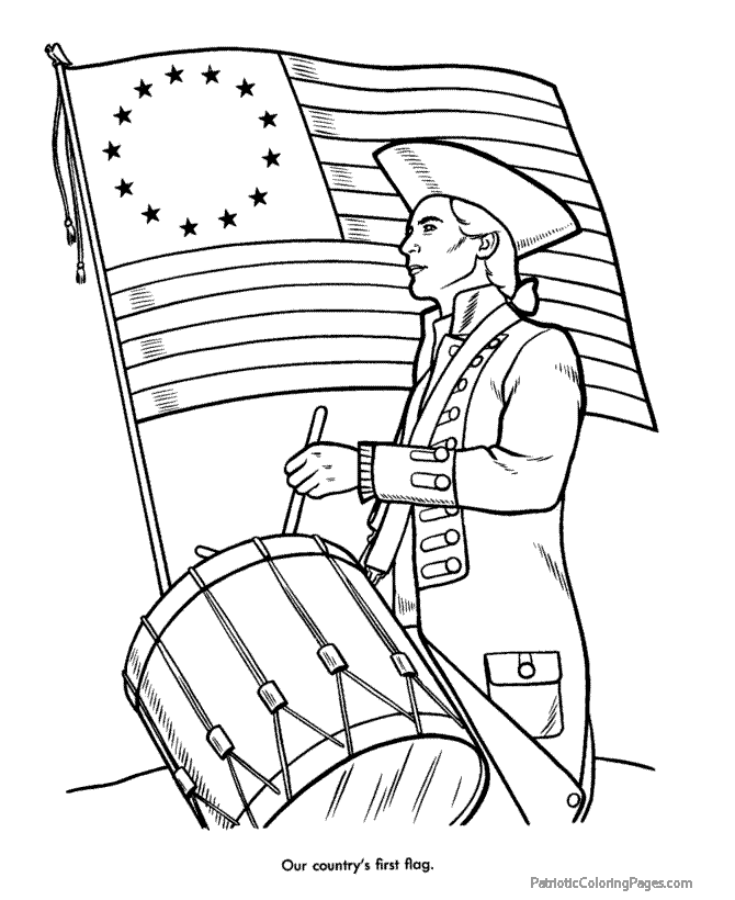 First us flag coloring page