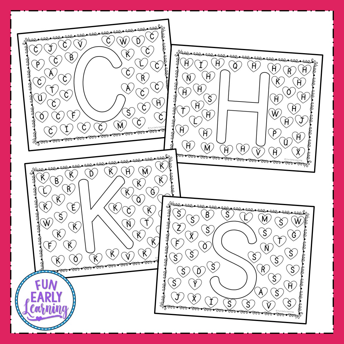 Find and dot valentines day letters free printable