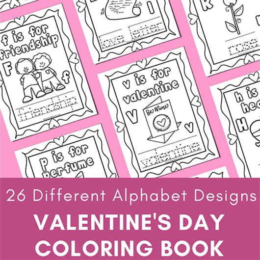 Free valentines day coloring pages alphabet packet prek