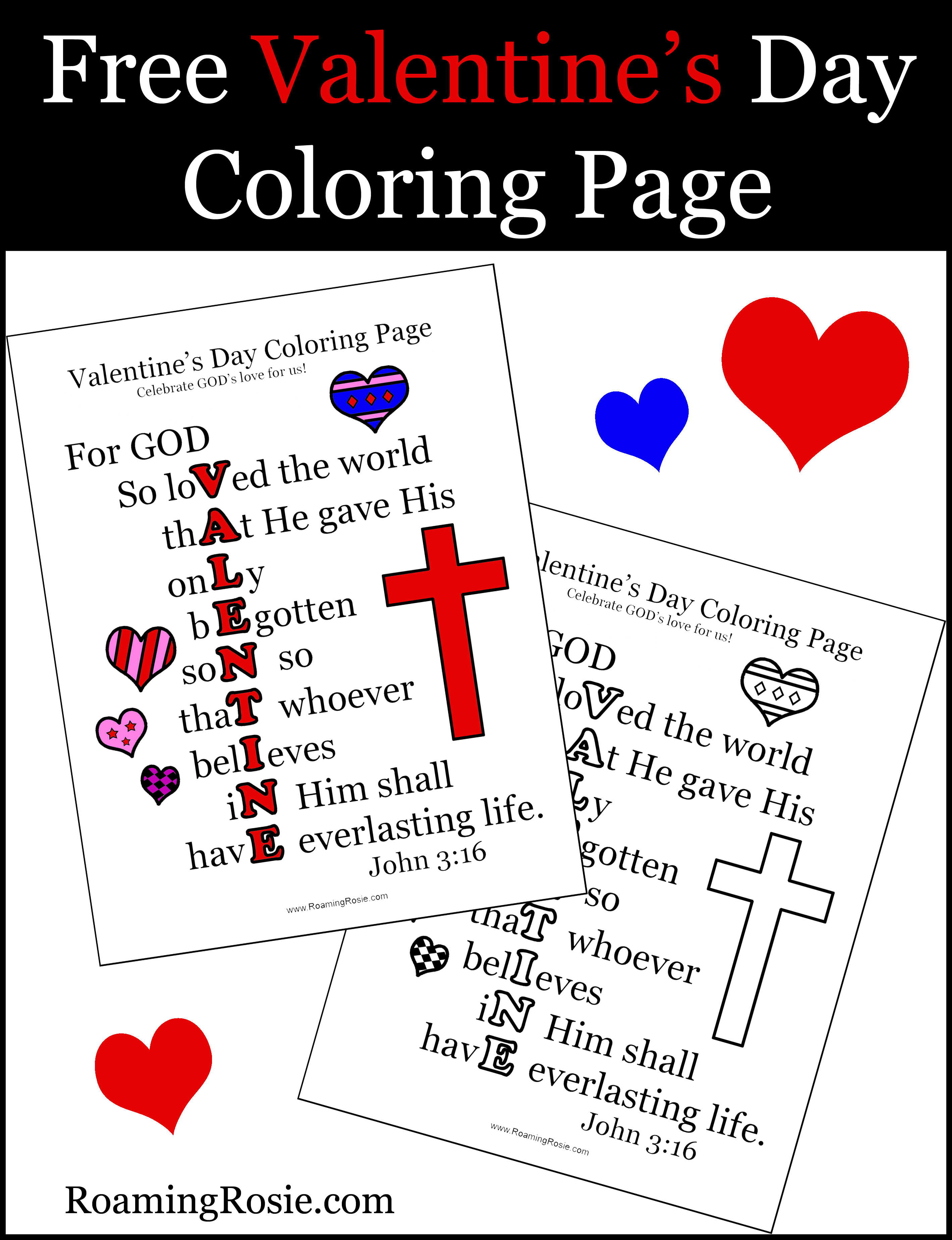 Valentines day coloring page with john quote roaming rosie